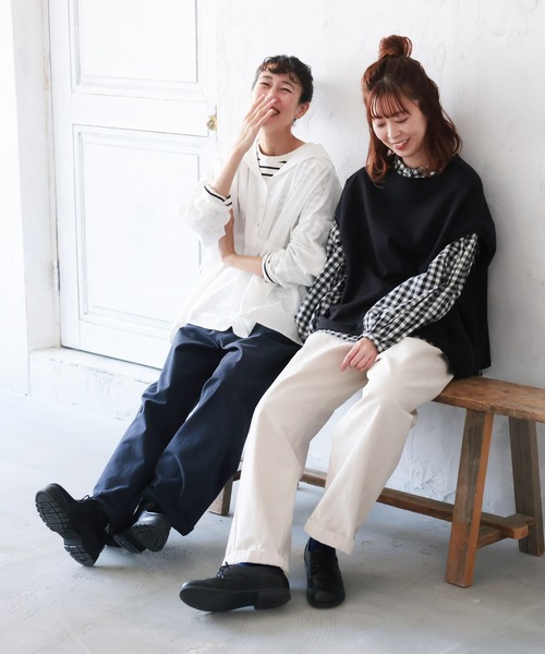 soulberry(ソウルベリー)の「ちょっぴりワイドな、日常パンツ。(その他パンツ・レディース・ブラック/カーキ/キナリ/ネイビー/ライトベージュ・4L/L/M/3L/LL)」の6枚目の写真