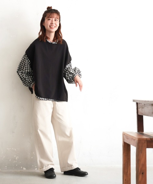 soulberry(ソウルベリー)の「ちょっぴりワイドな、日常パンツ。(その他パンツ・レディース・ブラック/カーキ/キナリ/ネイビー/ライトベージュ・4L/L/M/3L/LL)」の9枚目の写真
