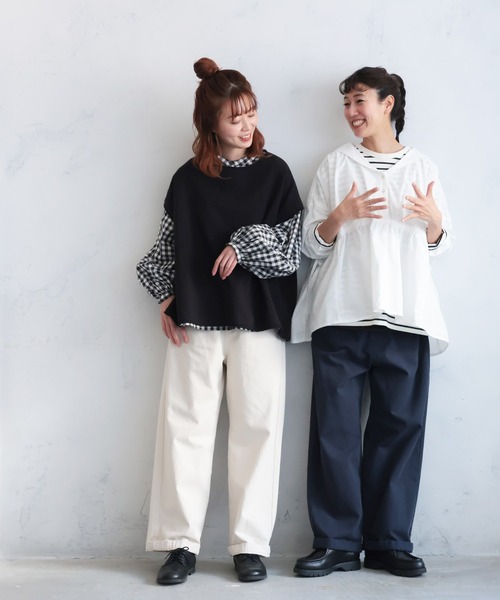 soulberry(ソウルベリー)の「ちょっぴりワイドな、日常パンツ。(その他パンツ・レディース・ブラック/カーキ/キナリ/ネイビー/ライトベージュ・4L/L/M/3L/LL)」の11枚目の写真