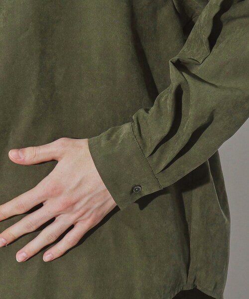 tk.TAKEO KIKUCHI（ティーケータケオキクチ）の「◆ヌバック調ビッグシャツ（シャツ/ブラウス・メンズ・ライトグレー/ブラック/ダークグリーン・01/02/03）」の9枚目の写真