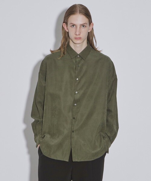 tk.TAKEO KIKUCHI（ティーケータケオキクチ）の「◆ヌバック調ビッグシャツ（シャツ/ブラウス・メンズ・ライトグレー/ブラック/ダークグリーン・01/02/03）」の18枚目の写真