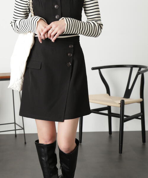 FREE'S MART（フリーズマート）の「◆＜セットアップ対応＞ラップミニスカート（スカート・レディース・ブラウン/グレー系その他/ブラック/ブラウン系その他・MEDIUM/SMALL）」の19枚目の写真