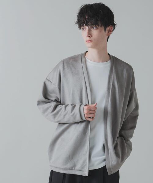 LUCY（ルーシー）の「LUCY/フェイクスウェードアンサンブルカーディガン（アンサンブル・メンズ・パープル/ベージュ/ダークグレー・LARGE/MEDIUM）」の3枚目の写真