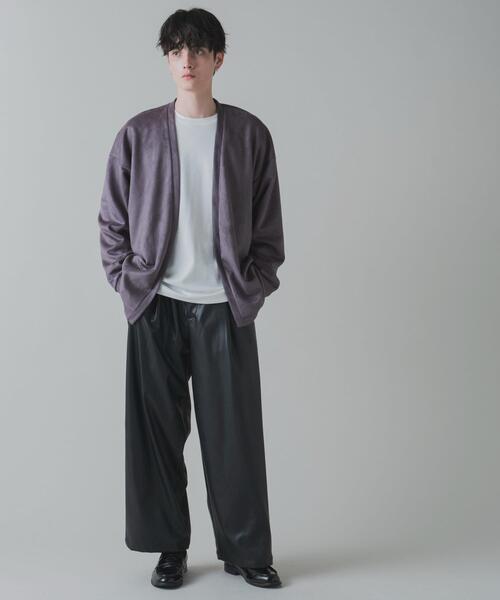 LUCY（ルーシー）の「LUCY/フェイクスウェードアンサンブルカーディガン（アンサンブル・メンズ・パープル/ベージュ/ダークグレー・LARGE/MEDIUM）」の7枚目の写真