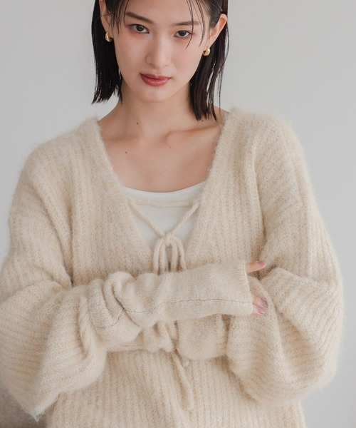 LOWRYS FARM（ローリーズファーム）の「アームウォーマー２　967147（アームカバー・レディース・アイボリー/パープル/オレンジ・FREE）」の2枚目の写真