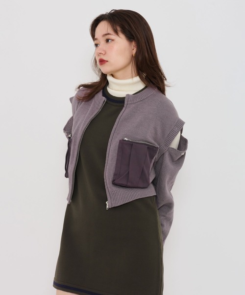 TINA:JOJUN(ティーナジョジュン)の「ミリタリー カーディガン TINA:JOJUN(カーディガン/ボレロ・レディース・ブラック/ライトグレー/パープル/カーキ・M)」の1枚目の写真