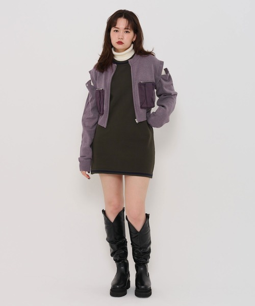 TINA:JOJUN(ティーナジョジュン)の「ミリタリー カーディガン TINA:JOJUN(カーディガン/ボレロ・レディース・ブラック/ライトグレー/パープル/カーキ・M)」の22枚目の写真