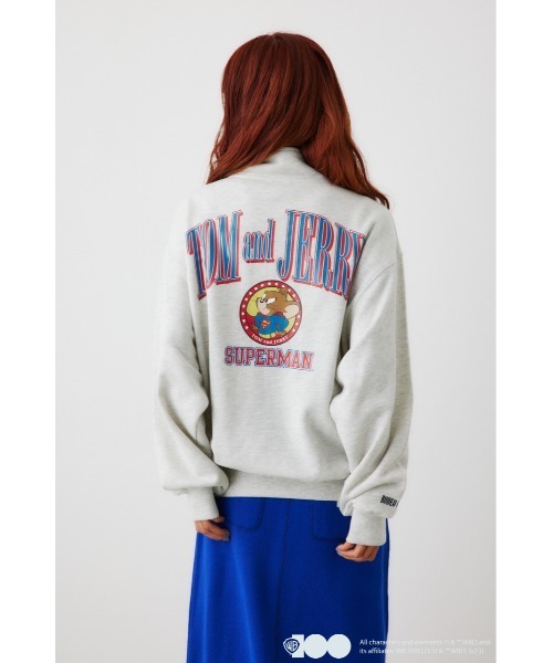 RODEO CROWNS WIDE BOWL（ロデオクラウンズワイドボウル）の「WB T&Jハーフジップトップス（スウェット・レディース・チャコールグレー/オフホワイト/グレー×ホワイト・FREE）」の3枚目の写真