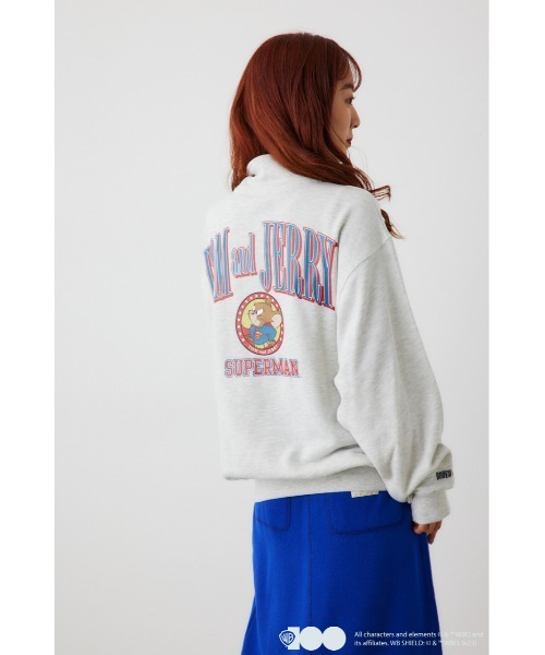 RODEO CROWNS WIDE BOWL（ロデオクラウンズワイドボウル）の「WB T&Jハーフジップトップス（スウェット・レディース・チャコールグレー/オフホワイト/グレー×ホワイト・FREE）」の10枚目の写真