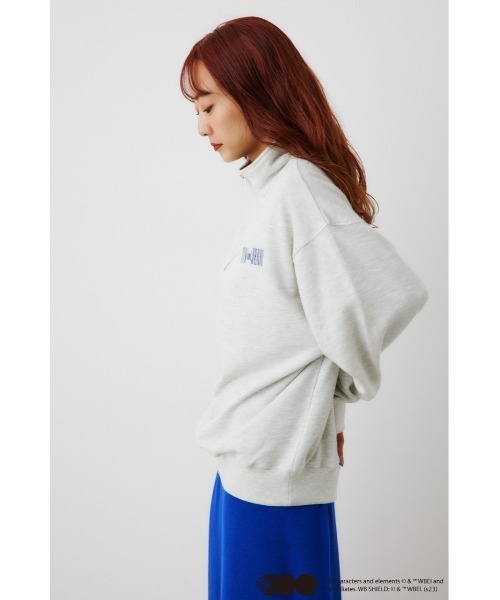 RODEO CROWNS WIDE BOWL（ロデオクラウンズワイドボウル）の「WB T&Jハーフジップトップス（スウェット・レディース・チャコールグレー/オフホワイト/グレー×ホワイト・FREE）」の11枚目の写真