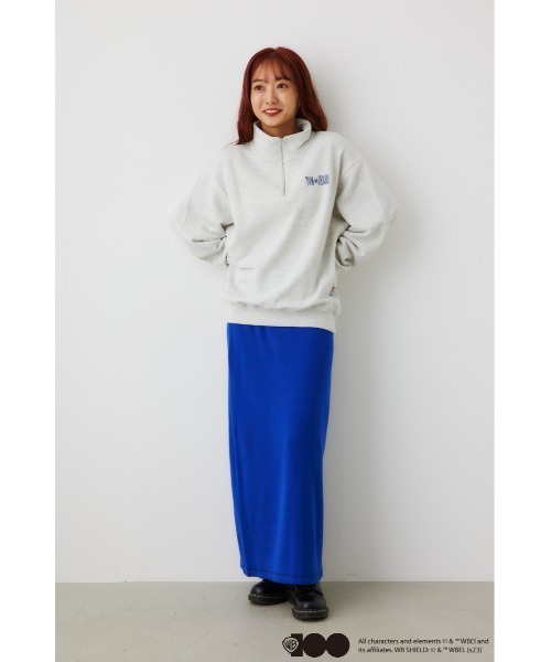 RODEO CROWNS WIDE BOWL（ロデオクラウンズワイドボウル）の「WB T&Jハーフジップトップス（スウェット・レディース・チャコールグレー/オフホワイト/グレー×ホワイト・FREE）」の17枚目の写真