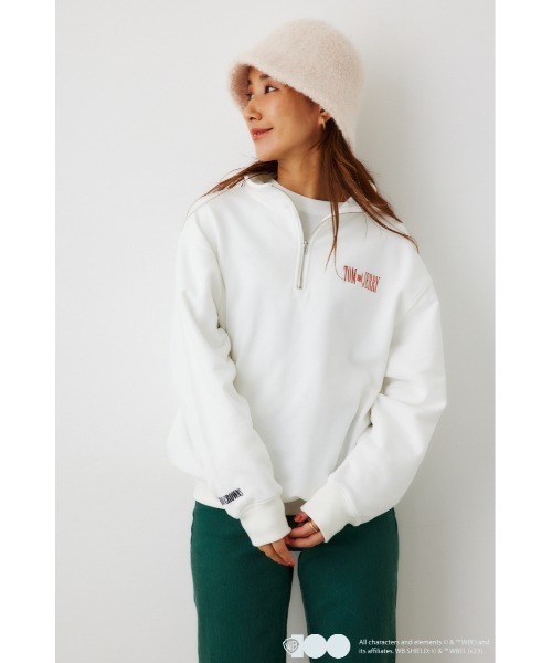 RODEO CROWNS WIDE BOWL（ロデオクラウンズワイドボウル）の「WB T&Jハーフジップトップス（スウェット・レディース・チャコールグレー/オフホワイト/グレー×ホワイト・FREE）」の22枚目の写真