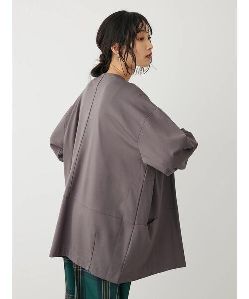 CRAFT STANDARD BOUTIQUE（クラフトスタンダードブティック）の「ポンチノーカラージャケット（その他アウター・レディース・チャコールグレー/ライトグレー/パープル・FREE）」の18枚目の写真