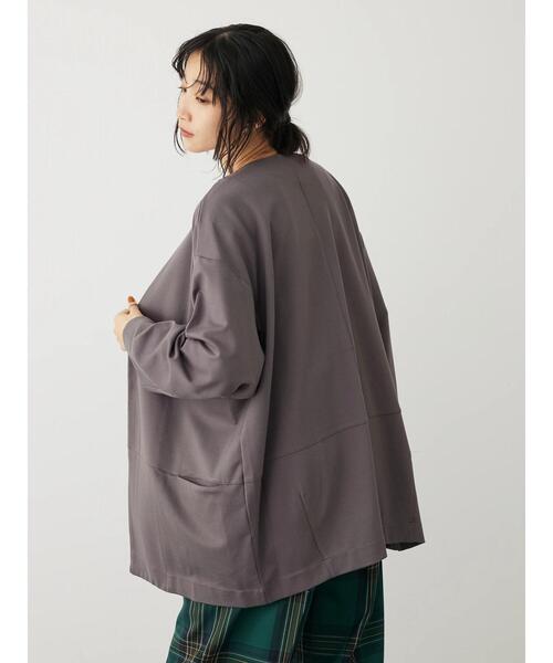 CRAFT STANDARD BOUTIQUE（クラフトスタンダードブティック）の「ポンチノーカラージャケット（その他アウター・レディース・チャコールグレー/ライトグレー/パープル・FREE）」の13枚目の写真