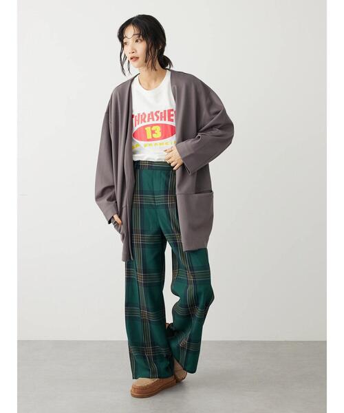 CRAFT STANDARD BOUTIQUE（クラフトスタンダードブティック）の「ポンチノーカラージャケット（その他アウター・レディース・チャコールグレー/ライトグレー/パープル・FREE）」の19枚目の写真