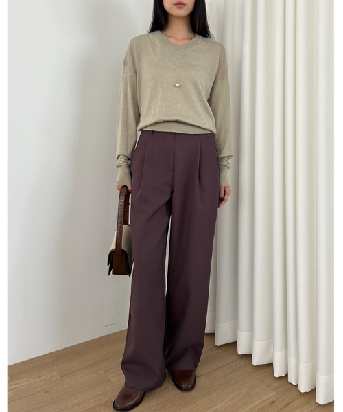 Didot.showroom(ディドット ショールーム)の「ラウンドUネックシアーニット(ニット/セーター・レディース・ホワイト/ベージュ/ブルー/クリーム/ブラック・FREE)」の11枚目の写真