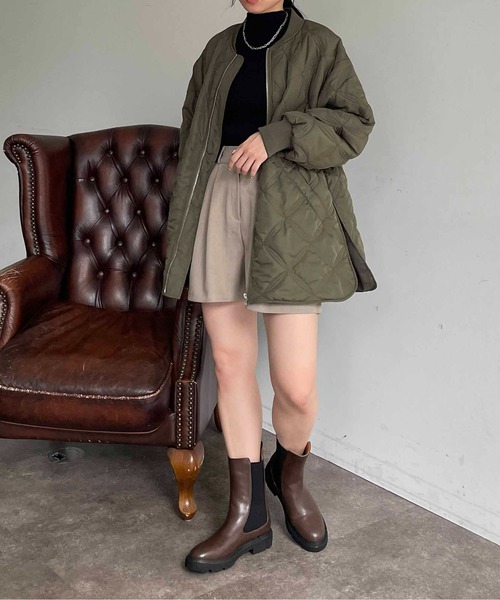 Thevon（ゼボン）の「サイドゴアショートブーツ（ブーツ・レディース・ダークブラウン/ブラック・M/L/S）」の5枚目の写真