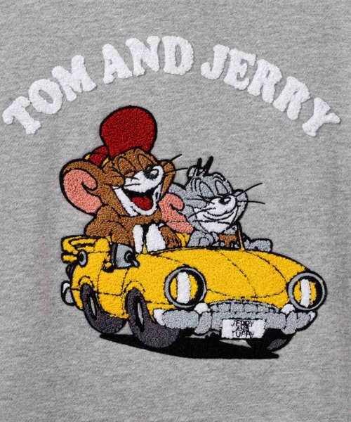 Tom&Jerry(トムアンドジェリー)の「Tom and Jerry トムとジェリー サガラ刺繍パーカー(パーカー・メンズ・杢グレー/スミクロ・L/M/XL)」の8枚目の写真