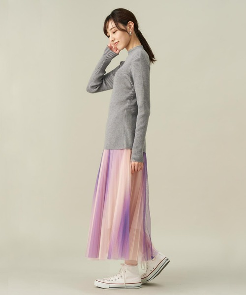 TOKYO SHIRTS(トウキョウシャツ)の「ハイネック ニット プルオーバー(ニット/セーター・レディース・グレー/ブラック・L/LL/M)」の5枚目の写真