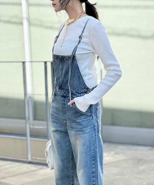 未使用　イデアルーチェ　インディゴオールインワン　パンツ　オブリ　デニム Whim Gazette（ウィムガゼット）の「デニムオールインワン2（つなぎ