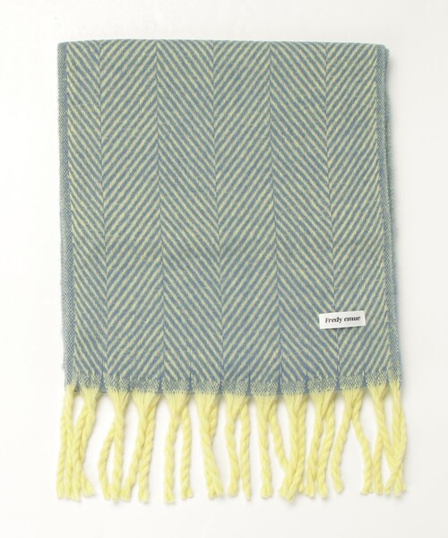 fredy emue（フレディエミュ）の「ヘリンボン太フリンジストール（ストール/ショール・レディース・ホワイト系その他4/ブルー系その他3/ベージュ系その他3・FREE）」の7枚目の写真