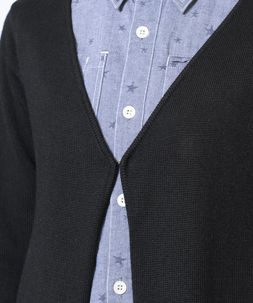X-girl（エックスガール）の「SOLID KNIT LONG JACKET（カーディガン/ボレロ・レディース・ブラック/アッシュ・2/1）」の4枚目の写真