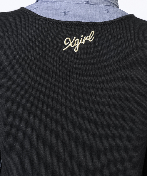 X-girl（エックスガール）の「SOLID KNIT LONG JACKET（カーディガン/ボレロ・レディース・ブラック/アッシュ・2/1）」の6枚目の写真
