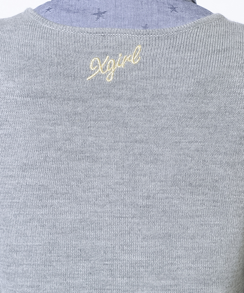 X-girl（エックスガール）の「SOLID KNIT LONG JACKET（カーディガン/ボレロ・レディース・ブラック/アッシュ・2/1）」の7枚目の写真