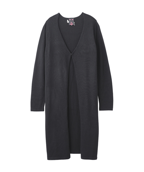 X-girl（エックスガール）の「SOLID KNIT LONG JACKET（カーディガン/ボレロ・レディース・ブラック/アッシュ・2/1）」の8枚目の写真