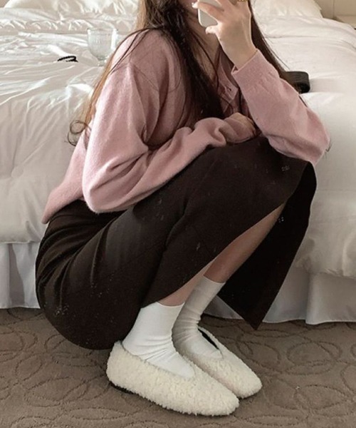 gossip!ロサンゼルス(ゴシップロサンゼルス)の「YUGA ハートボタン ジャケットカーディガン(カーディガン/ボレロ・レディース・ブラック/オフホワイト/グレー/グリーン/ピンク・FREE)」の12枚目の写真