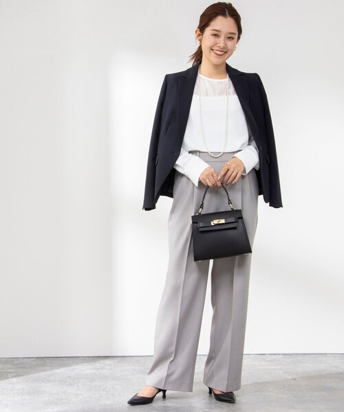 NOLLEY’S（ノーリーズ）の「ウォッシャブルシアーサテン切り替えブラウス（シャツ/ブラウス・レディース・ホワイト/アイボリー・36/38）」の14枚目の写真