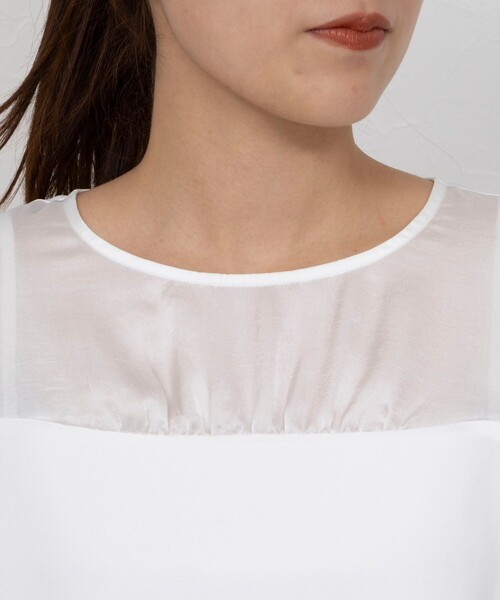 NOLLEY’S（ノーリーズ）の「ウォッシャブルシアーサテン切り替えブラウス（シャツ/ブラウス・レディース・ホワイト/アイボリー・36/38）」の22枚目の写真