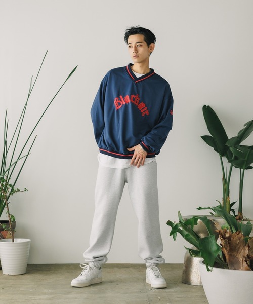 ALL RUNS（オールランズ）の「バイカラーVネックルーズスウェット トレーナー（スウェット・メンズ・ブラック/ネイビー・L/XL/M）」の11枚目の写真