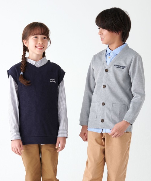 KRIFF MAYER Kid's Collection(クリフメイヤーキッズコレクション)の「シャキっとカーデ(カーディガン/ボレロ・キッズ・チャコール/ベージュ/ネイビー/グレー・150/170/140/120/130/160)」の5枚目の写真