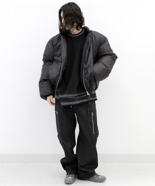 minsobi（ミンソビ）の「クロップド中綿ジャケット スタンドカラーブルゾン（その他アウター・メンズ・クリーム/ブラック・FREE）」の11枚目の写真