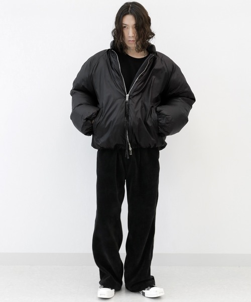 minsobi（ミンソビ）の「クロップド中綿ジャケット スタンドカラーブルゾン（その他アウター・メンズ・クリーム/ブラック・FREE）」の12枚目の写真