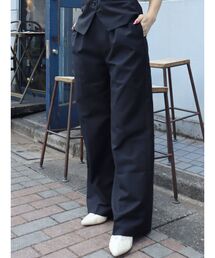 EVRIS | ハイウエストタックワイドパンツ【セットアップ着用可能】(その他パンツ)