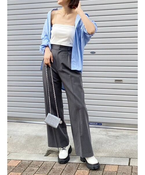 EVRIS（エヴリス）の「ハイウエストタックワイドパンツ【セットアップ着用可能】（その他パンツ・レディース・ブラック/グレー/ピンク・SMALL/MEDIUM）」の16枚目の写真