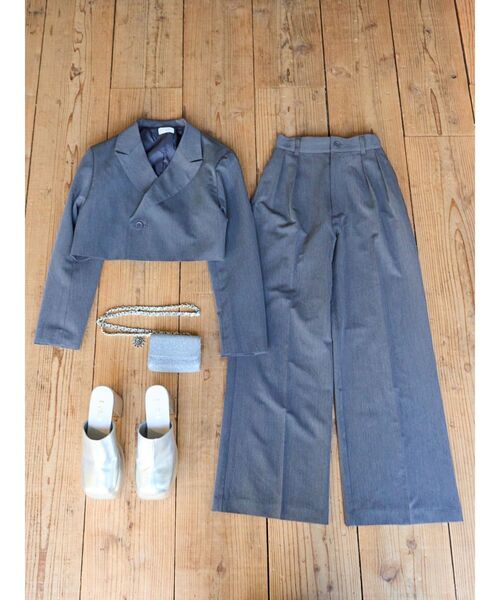 EVRIS（エヴリス）の「ハイウエストタックワイドパンツ【セットアップ着用可能】（その他パンツ・レディース・ブラック/グレー/ピンク・SMALL/MEDIUM）」の21枚目の写真