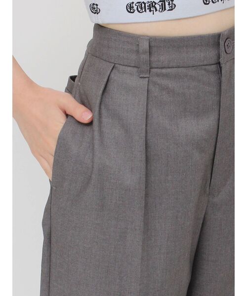 EVRIS（エヴリス）の「ハイウエストタックワイドパンツ【セットアップ着用可能】（その他パンツ・レディース・ブラック/グレー/ピンク・SMALL/MEDIUM）」の5枚目の写真