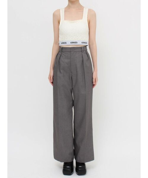 EVRIS（エヴリス）の「ハイウエストタックワイドパンツ【セットアップ着用可能】（その他パンツ・レディース・ブラック/グレー/ピンク・SMALL/MEDIUM）」の7枚目の写真