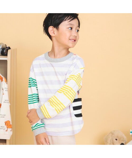 BREEZE（ブリーズ）の「【どっちも正解】DAISUKI 総柄ロンT（Tシャツ/カットソー・キッズ・イエロー/サックスブルー/ドット/オフホワイト/レインボー/その他2・80/110/90/100/120/130/140）」の16枚目の写真