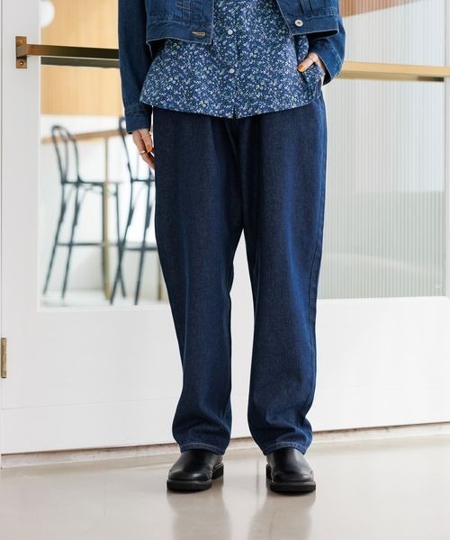 studio CLIP（スタディオクリップ）の「エブリワンフィットデニムパンツ[プチ・プラスサイズあり]（デニムパンツ・レディース・モカ/アイボリー/インディゴブルー/ブルー/ベージュ・FREE）」の4枚目の写真