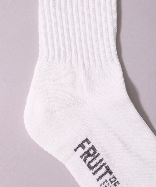 FRUIT OF THE LOOM（フルーツオブザルーム）の「(GA)【FRUIT OF THE LOOM】【3足セット】ライン ボーダー クルーソックス（ソックス/靴下・メンズ・ホワイト系・23-25cm/25-27CM）」の5枚目の写真