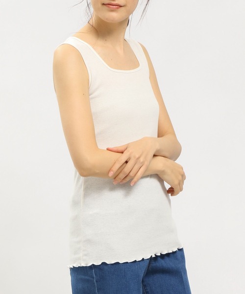 GLOBAL WORK Smile Seed Store（グローバルワーク スマイルシードストア）の「華奢リブタンクトップ/984082（タンクトップ・レディース・チャコール/オフホワイト/グレー系その他/ブラック/ライトベージュ・MEDIUM/LARGE/SMALL/X-LARGE）」の2枚目の写真