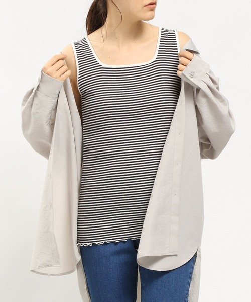 GLOBAL WORK Smile Seed Store（グローバルワーク スマイルシードストア）の「華奢リブタンクトップ/984082（タンクトップ・レディース・チャコール/オフホワイト/グレー系その他/ブラック/ライトベージュ・MEDIUM/LARGE/SMALL/X-LARGE）」の11枚目の写真