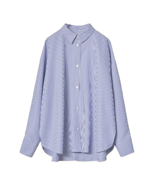 Re:EDIT（リエディ）の「[2024SS COLLECTION][低身長サイズ有]バックリボンオーバーサイズシャツ（シャツ/ブラウス・レディース・ホワイト/ブルー系その他/ブラック・SHORT/MEDIUM/LARGE）」の5枚目の写真