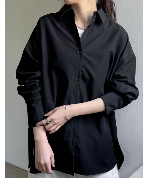 Re:EDIT（リエディ）の「[2024SS COLLECTION][低身長サイズ有]バックリボンオーバーサイズシャツ（シャツ/ブラウス・レディース・ホワイト/ブルー系その他/ブラック・SHORT/MEDIUM/LARGE）」の10枚目の写真