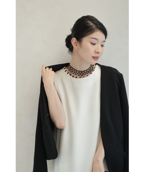 cawaii(カワイイ)の「(黒)ビジューの雫が揺れるレースチョーカー(チョーカー・レディース・ブラック・FREE)」の5枚目の写真