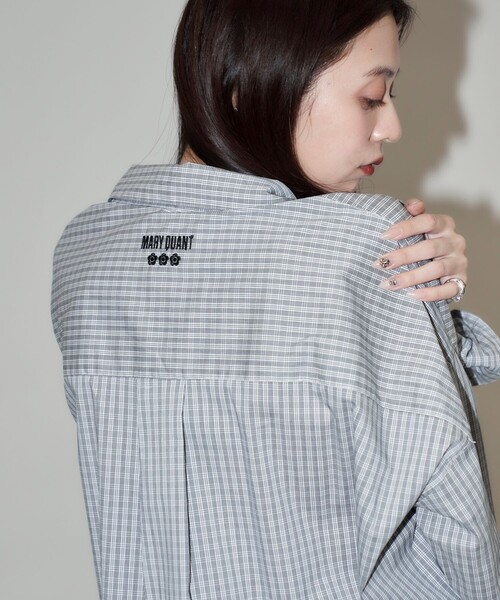 MARY QUANT × PUBLUX/マリークワント ロゴ刺繍ビッグシャツ 限定